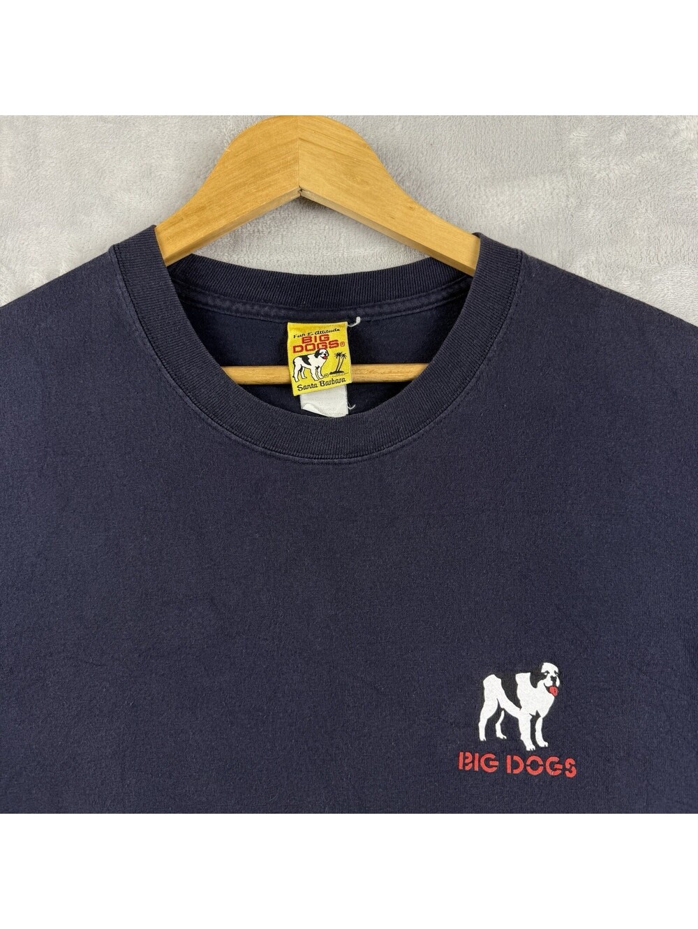 2005 VTG Big Dogs Firefighters 'Get Er Done' Graphic T Shirt Navy Size L Y2K Dog - Picture 9 of 9